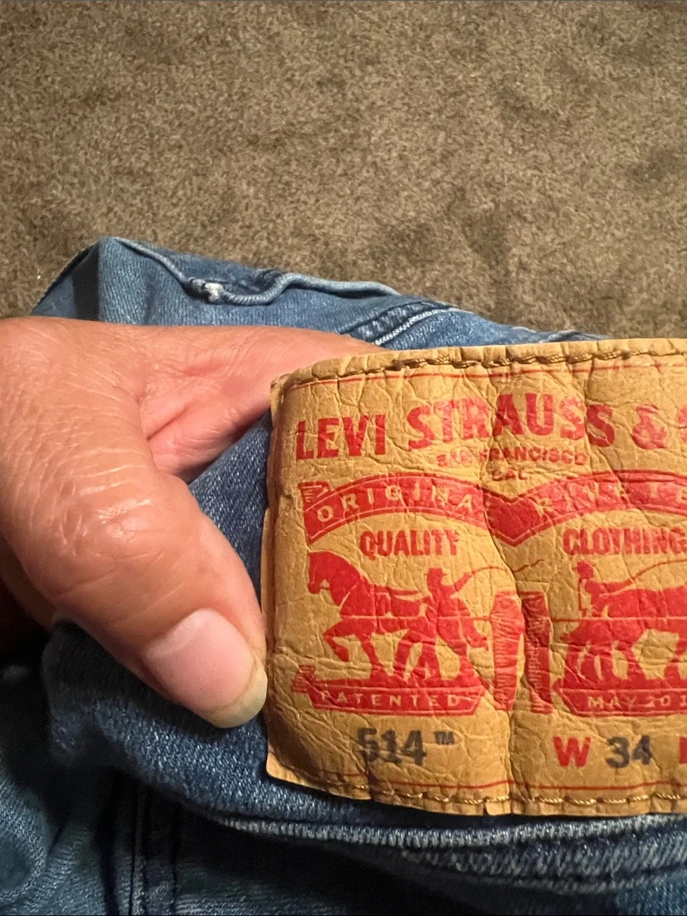 Levi’s mens 514 straight stretch denim jeans
